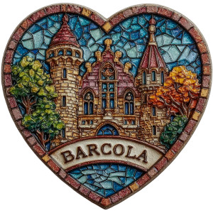 Barcelona Heart Magnet Vinyl Car Decal Sticker – Waterproof & UV-Resistant 