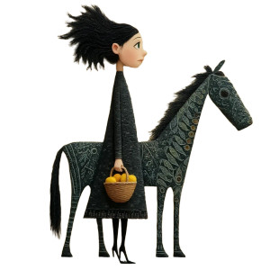 Whimsical Saudi Girl Vinyl Car Decal Sticker – Waterproof & UV-Resistant 