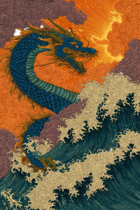 Fiery Dragon Descent Vinyl Car Decal Sticker – Waterproof & UV-Resistant 