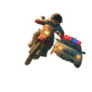 Dirt Bike Chase Vinyl Car Decal Sticker – Waterproof & UV-Resistant 