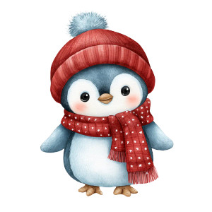 Cute Penguin Clipart Vinyl Car Decal Sticker – Waterproof & UV-Resistant 