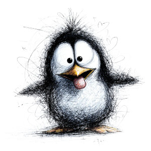 Goofy Scribble Penguin Vinyl Car Decal Sticker – Waterproof & UV-Resistant Goofy Scribble Penguin Vinyl Car Decal Sticker – Waterproof & UV-Resistant