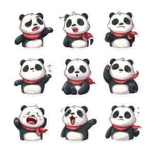 Expressive Panda Emoji Vinyl Car Decal Sticker – Waterproof & UV-Resistant 