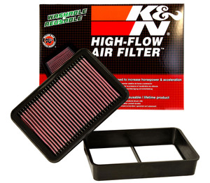 K & N Red Washable Air Filter | 2007-2017 Mitsubishi Lancer Outlander Sport | Increase HP, High Airflow
