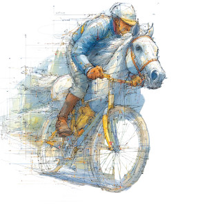Horse On Bicycle Vinyl Car Decal Sticker – Waterproof & UV-Resistant 