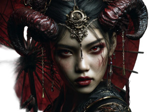 Demonic Geisha V2 Vinyl Car Decal Sticker – Waterproof & UV-Resistant 