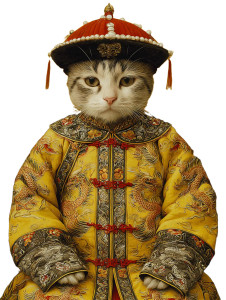 Cat Emperor Portrait Vinyl Car Decal Sticker – Waterproof & UV-Resistant 