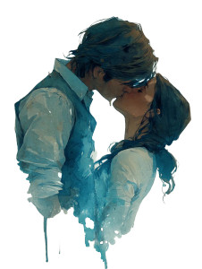 Kissing Couple Painting Vinyl Car Decal Sticker – Waterproof & UV-Resistant 