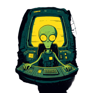 Funny Alien Pilot Vinyl Car Decal Sticker – Waterproof & UV-Resistant 