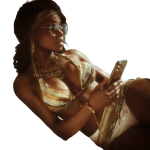Caribbean Woman Lounging Vinyl Car Decal Sticker – Waterproof & UV-Resistant 