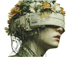 Floral Cyber Woman Vinyl Car Decal Sticker – Waterproof & UV-Resistant 