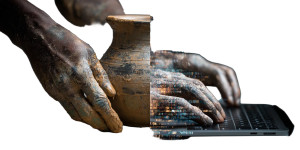 Futuristic Hands Evolution Vinyl Car Decal Sticker – Waterproof & UV-Resistant 