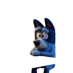 Sad Bluey Drinking Vinyl Car Decal Sticker – Waterproof & UV-Resistant 