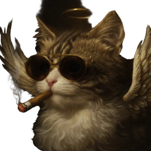 Cat Cherub Smoking Vinyl Car Decal Sticker – Waterproof & UV-Resistant Cat Cherub Smoking Vinyl Car Decal Sticker – Waterproof & UV-Resistant