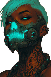 Cyberpunk Neon Portrait V3 Vinyl Car Decal Sticker – Waterproof & UV-Resistant 