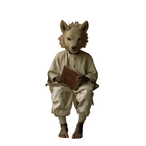 Indigenous Boy Wolf Vinyl Car Decal Sticker – Waterproof & UV-Resistant 