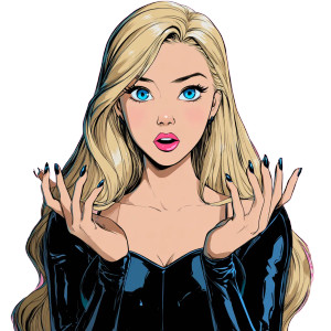 Blonde Cartoon Woman V5 Vinyl Car Decal Sticker – Waterproof & UV-Resistant 
