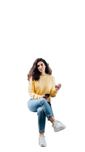 Confident Brunette Professional Vinyl Car Decal Sticker – Waterproof & UV-Resistant 