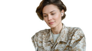 Military Woman Multitasking Vinyl Car Decal Sticker – Waterproof & UV-Resistant 