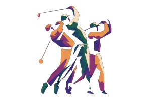 Golfer Silhouette Logo Vinyl Car Decal Sticker – Waterproof & UV-Resistant 