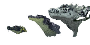 Giant Crocodiles Emerging Vinyl Car Decal Sticker – Waterproof & UV-Resistant 