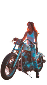 Motorcycle Girl Diner Vinyl Car Decal Sticker – Waterproof & UV-Resistant 
