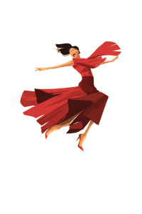 Flamenco Dancer Spin V3 Vinyl Car Decal Sticker – Waterproof & UV-Resistant 