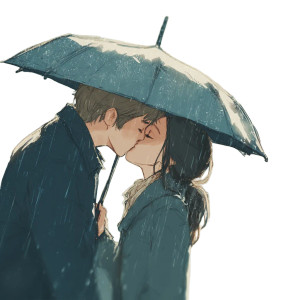 Kissing In Rain Vinyl Car Decal Sticker – Waterproof & UV-Resistant 
