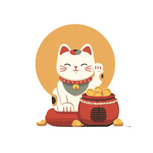 Lucky Cat Illustration Vinyl Car Decal Sticker – Waterproof & UV-Resistant Lucky Cat Illustration Vinyl Car Decal Sticker – Waterproof & UV-Resistant