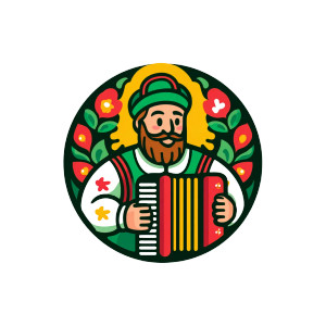 Folk Musician Logo Vinyl Car Decal Sticker – Waterproof & UV-Resistant 