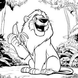 Happy Lion Eating Vinyl Car Decal Sticker – Waterproof & UV-Resistant 