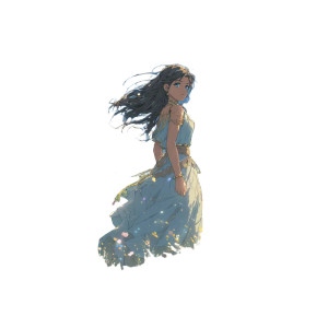 Enchanted Field Maiden Vinyl Car Decal Sticker – Waterproof & UV-Resistant 
