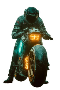 Cyberpunk Biomechanical Rider Vinyl Car Decal Sticker – Waterproof & UV-Resistant 