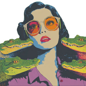 Mystical Alligator Encounter Vinyl Car Decal Sticker – Waterproof & UV-Resistant 