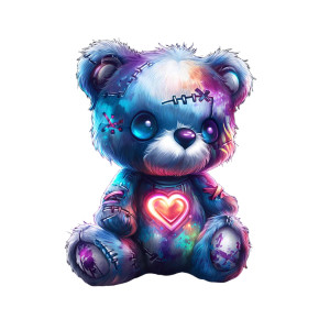 Cyberpunk Teddy Bear V3 Vinyl Car Decal Sticker – Waterproof & UV-Resistant 