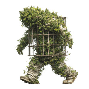 Imprisoned Cannabis Plant Vinyl Car Decal Sticker – Waterproof & UV-Resistant 