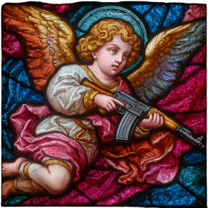 Rebellious Stained Cupid Vinyl Car Decal Sticker – Waterproof & UV-Resistant 