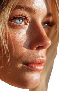 Blue-Eyed Blonde Portrait Vinyl Car Decal Sticker – Waterproof & UV-Resistant Blue-Eyed Blonde Portrait Vinyl Car Decal Sticker – Waterproof & UV-Resistant