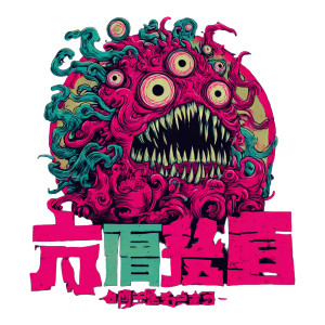 Japanese Monster Design Vinyl Car Decal Sticker – Waterproof & UV-Resistant 