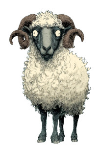 Horror Sheep Illustration Vinyl Car Decal Sticker – Waterproof & UV-Resistant Horror Sheep Illustration Vinyl Car Decal Sticker – Waterproof & UV-Resistant