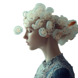 Glass Jellyfish Crown V2 Vinyl Car Decal Sticker – Waterproof & UV-Resistant 