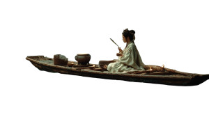 Ancient Chinese Maiden Boat Vinyl Car Decal Sticker – Waterproof & UV-Resistant 