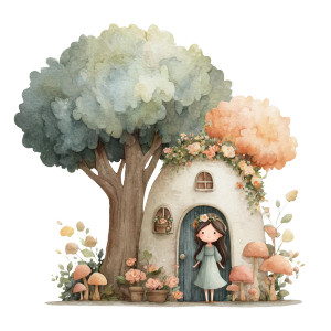 Fairy House Scene V2 Vinyl Car Decal Sticker – Waterproof & UV-Resistant 