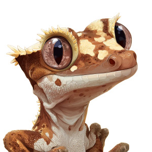 Crested Gecko Caricature Vinyl Car Decal Sticker – Waterproof & UV-Resistant 
