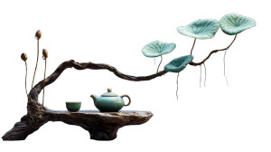 Lotus And Tea Vinyl Car Decal Sticker – Waterproof & UV-Resistant 