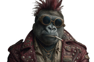Punk Gorilla Vinyl Car Decal Sticker – Waterproof & UV-Resistant Punk Gorilla Vinyl Car Decal Sticker – Waterproof & UV-Resistant