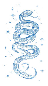 Elegant Snake Drawing Vinyl Car Decal Sticker – Waterproof & UV-Resistant 