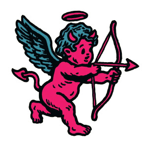 Devil Cupid Illustration Vinyl Car Decal Sticker – Waterproof & UV-Resistant 