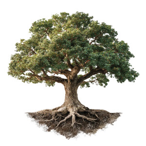 Large Rooted Tree Vinyl Car Decal Sticker – Waterproof & UV-Resistant 