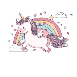 Cartoon Unicorn V5 Vinyl Car Decal Sticker – Waterproof & UV-Resistant 